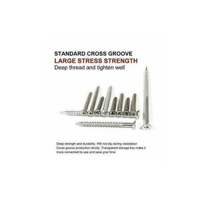 300x Drywall Screw and Anchor Kit Home Wall Self Tapping Screws with Clear Case