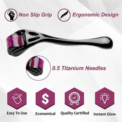 Derma Roller Cosmetic 0.5mm Microneedling 540Titanium Microdermabrasion Needles