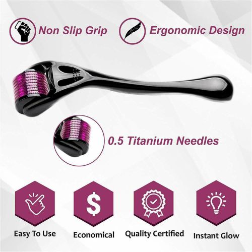 Derma Roller Cosmetic 0.5mm Microneedling 540Titanium Microdermabrasion Needles