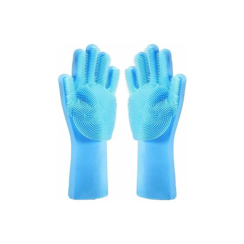 New Silicone Rubber Dish Washing Glove Scrubber Cleaning For Kitchen Bathroom