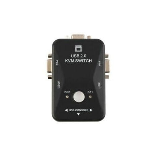 2 Port USB KVM Switch With 2 Cable for  Mouse Keyboard Monitor LCD LED Sharing