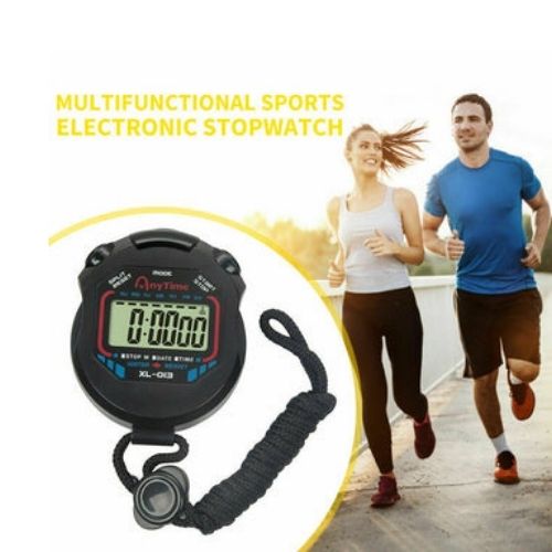 LCD Digital Sports Running Counter Stopwatch Timer Waterproof Alarm Stop Watch