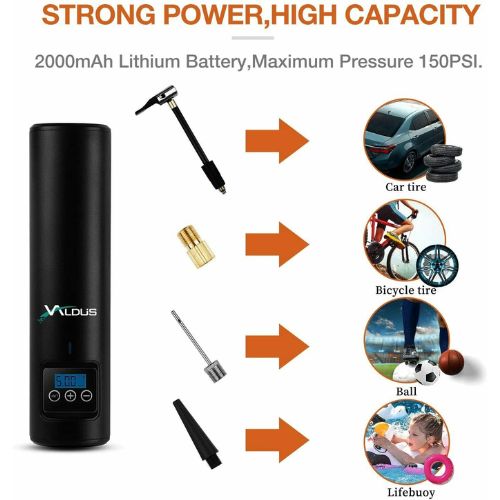 Mini Portable Air Compressor Tire Inflator Hand Held Pump USB Display Air Tyre