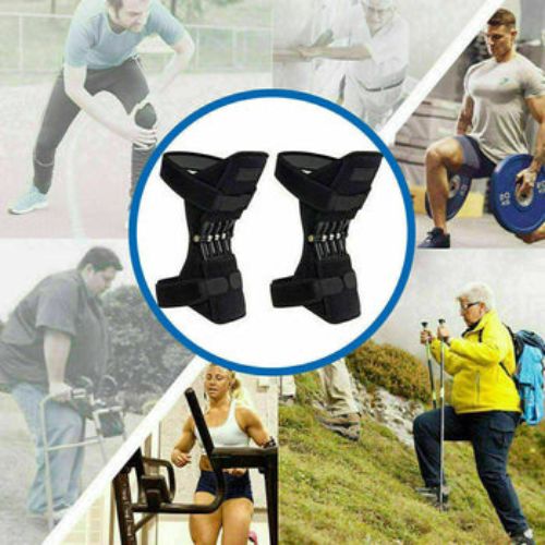 Knee Joint Support Brace Lift Booster Leg Pad Sport Spring Force Pain Relief