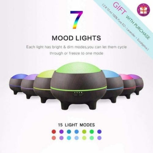 Essential Oil Diffuser Humidifier with Bluetooth Speaker Pure Aromatherapy LED