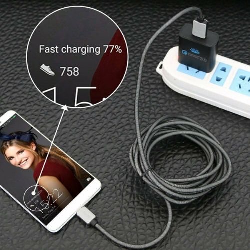Braided USB Type-C Fast Charging Cable Cord Long For LG Samsung S9 Note 1m , 3m