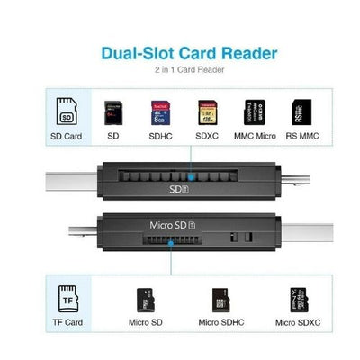 USB SD Card Reader + Micro USB Memory OTG Adapter For TF SD SDXC SDHC MMC