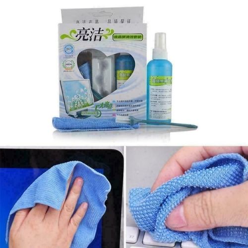 Phone Tablet Laptop LCD Screen Cleaning Cleaner Kit With Spray Cloth Brush tool