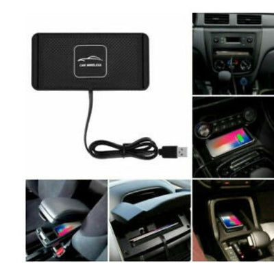 Qi Car Wireless Charger Pad Phone Fast Charging Mat Non-Slip for iPhone Samsung