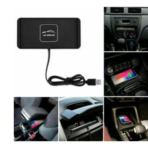 Qi Car Wireless Charger Pad Phone Fast Charging Mat Non-Slip for iPhone Samsung