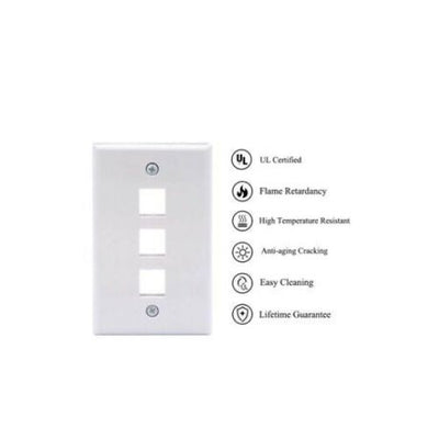 10 Packs Wall Plate 3 Port White Unbreakable Toggle Outlet Cover