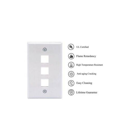 10 Packs Wall Plate 3 Port White Unbreakable Toggle Outlet Cover