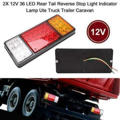 12v 36 Led Rear Tail Lights Lamp Pair 4 Function Trailer Caravan Truck Lorry CA