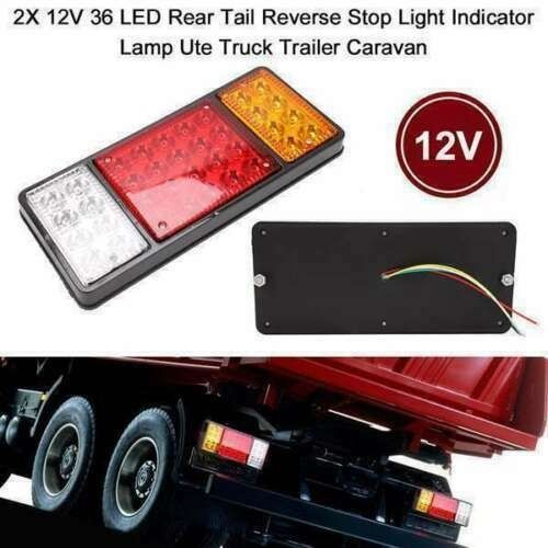 12v 36 Led Rear Tail Lights Lamp Pair 4 Function Trailer Caravan Truck Lorry CA