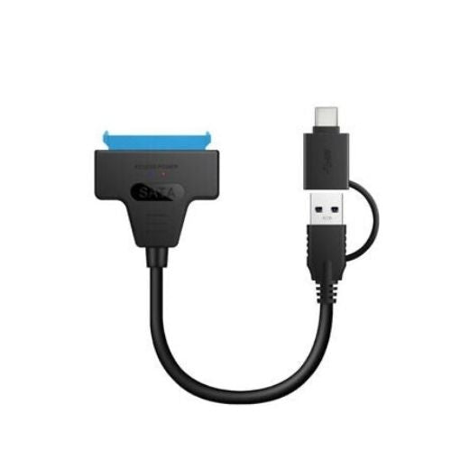 Type C & USB 3.0 Male to SATA 22 Pin 2.5 Inch Hard Disk SSD Drive Adapter Cable