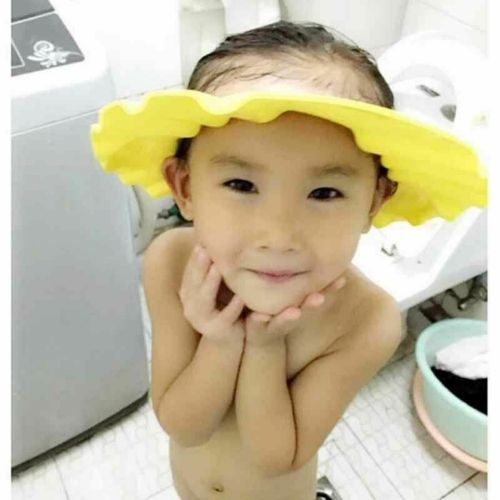 ADJUSTABLE BABY SHOWER CAP BABY KIDS CHILDREN BATH SHAMPOO SHIELD HAT WASH HAIR