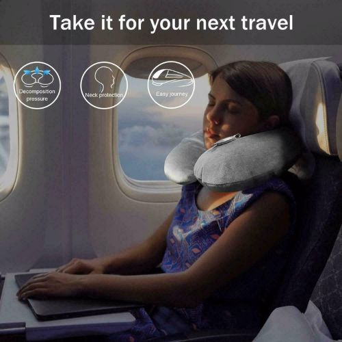 Inflatable Neck Head Rest U Shape Pillow Cushion Support Travel Office Cervical