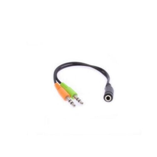 3.5mm Cell Phone Headset Audio Mic Splitter Adapter Use Headphone on Computer