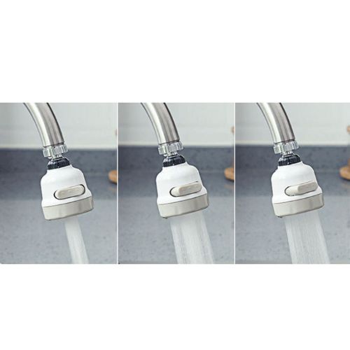360 Degree Faucet Nozzle Sink Swivel Tap Aerator Dual Spray White Kitchen Tool
