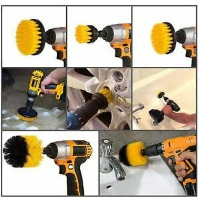 3Pcs- Drill Cleaning Brush Kit Bristle Scrubber Bathtub Tiles, Carpet Cleaning