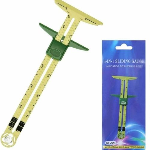 5 In 1 Dress Making Marking Clothes Measuring Quilting Sliding Gauge Sewing Tool