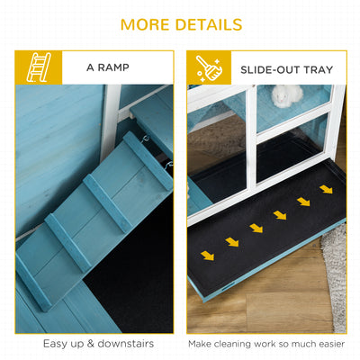 Small Rabbit Hutch Indoor, Split House Design, Bunny Cage, Bunny Hutch on Wheels