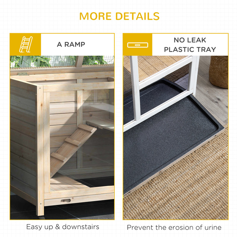 Small Rabbit Hutch Indoor, Split House Design, Bunny Cage, Bunny Hutch on Wheels