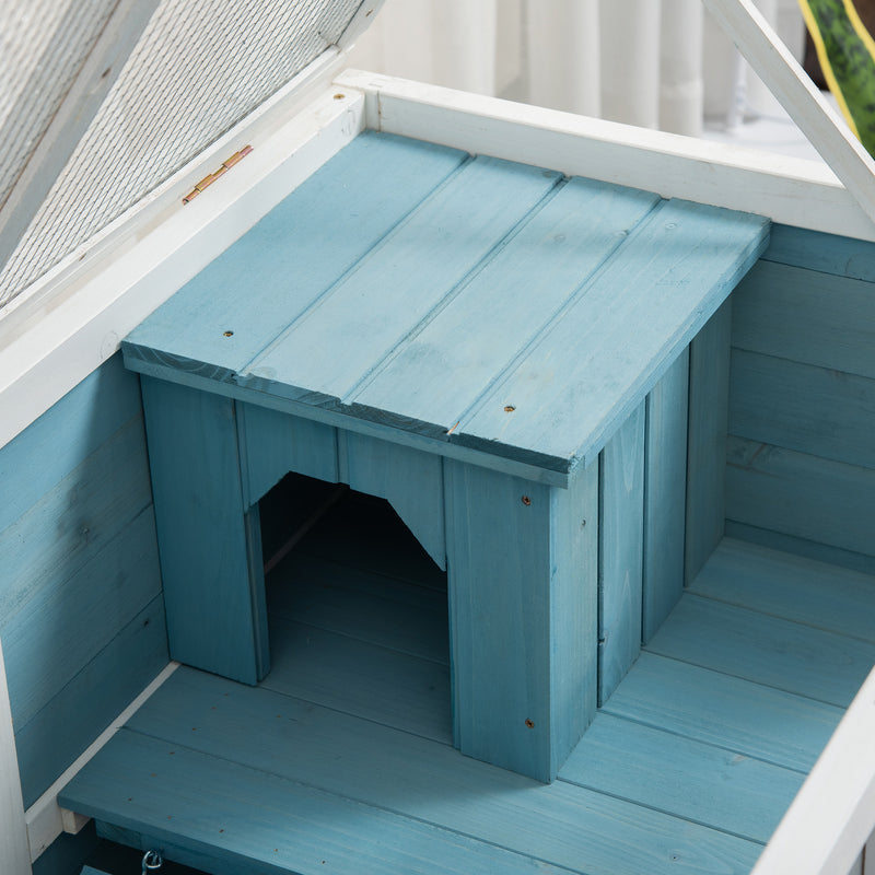 Small Rabbit Hutch Indoor, Split House Design, Bunny Cage, Bunny Hutch on Wheels