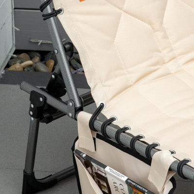 Folding Chaise Lounge Chair Reclining Chair w/ Adjustable Backrest