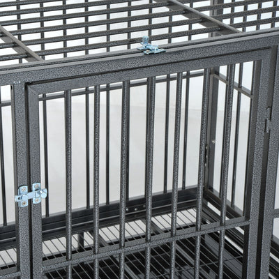 Heavy Duty Dog Pet Crate Kennel Cage Playpen Metal W/ Tray Castor