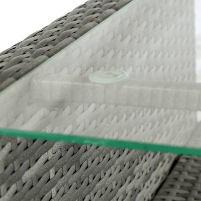 4 Pieces Outdoor Patio Furniture Wicker Chair Set Coffee Table w/ Cushions