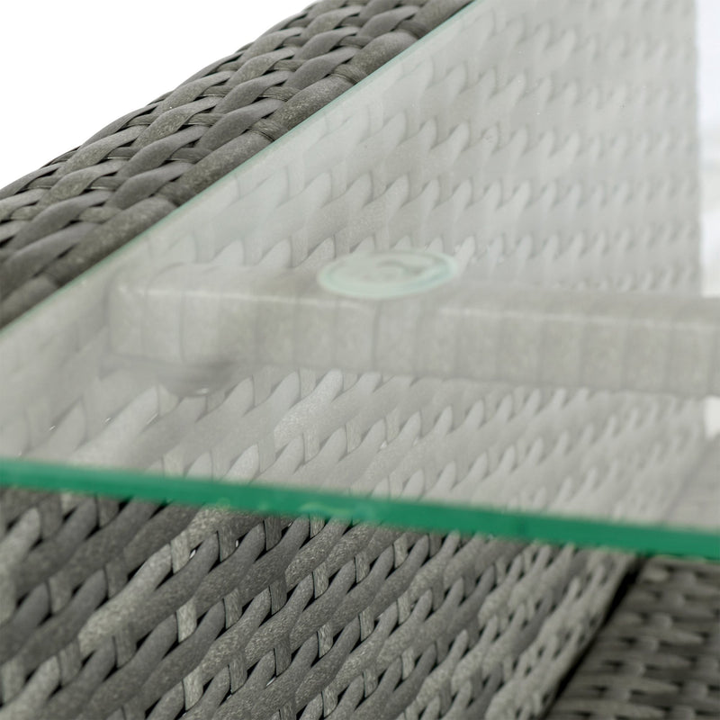 4 Pieces Outdoor Patio Furniture Wicker Chair Set Coffee Table w/ Cushions