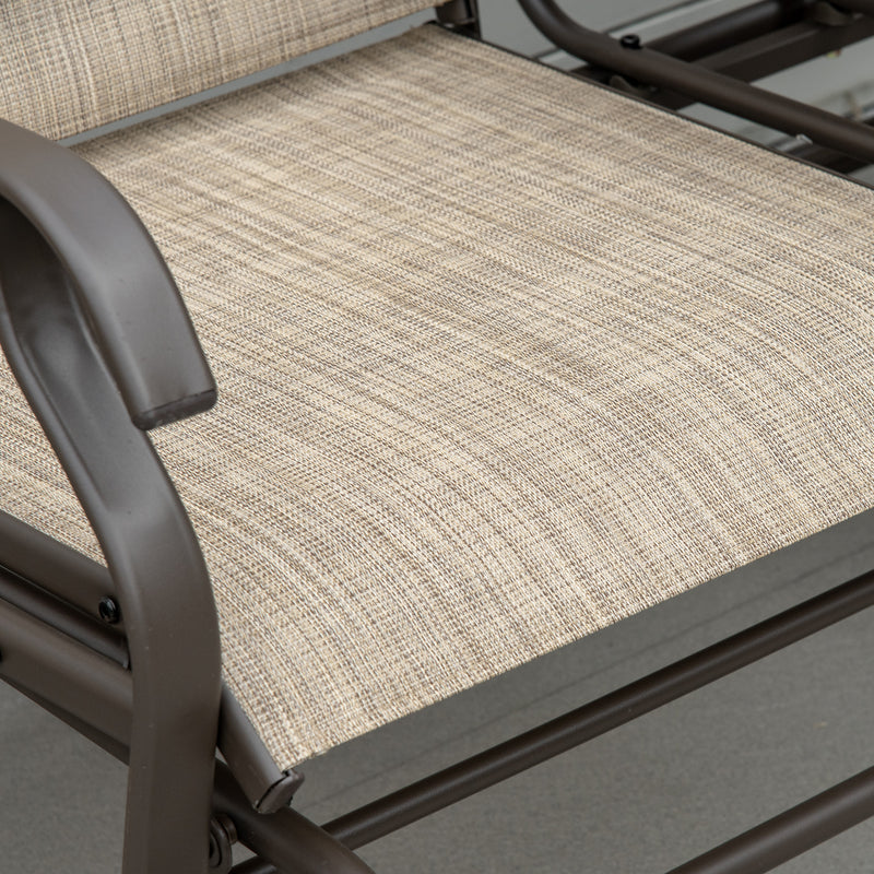 58&quot; 2 Person Glider Rocking Chair Garden Bench Outdoor Loveseat