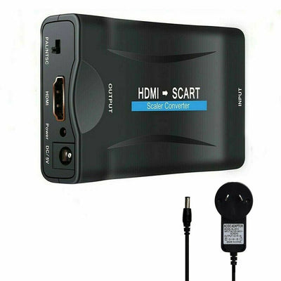 HDMI to Scart Adapter 1080P HD Video Audio Composite Converter USB Cable Cord