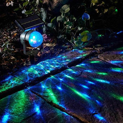 Solar Laser Lamp LED Projector Light Rotating Colorful Party Xmas Decor Lamp