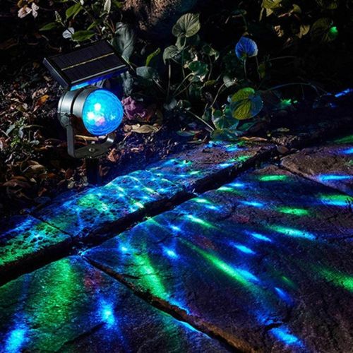 Solar Laser Lamp LED Projector Light Rotating Colorful Party Xmas Decor Lamp