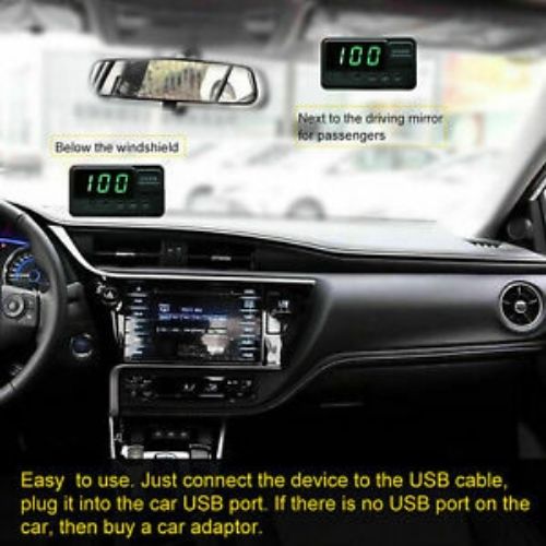 Universal GPS HUD Digital Head Up Display Car Speedometer Speed Warning Alarm CA