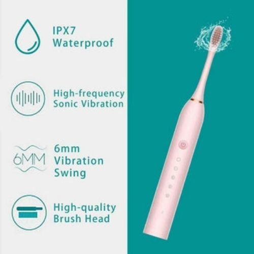 Rechargeable Electric Toothbrush Travel Case 8 Brush Heads  Whitening 5 Modes