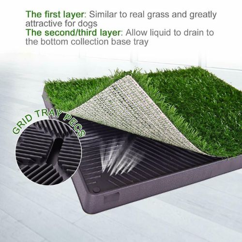 Indoor Dog Pet Potty Training Grass Mat Portable Toilet Large Loo Pad with Tray