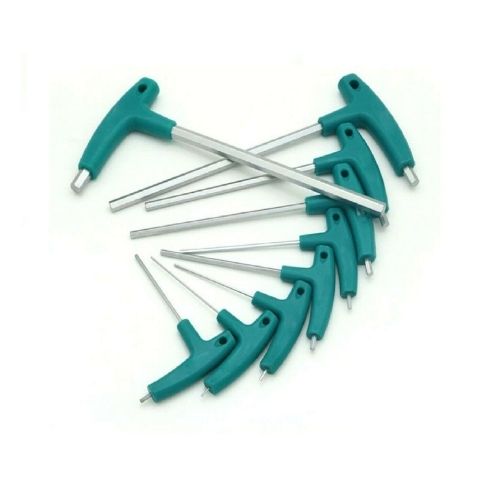 9PCS Allen Key Hex Wrench Set Flathead T-Handle Spanner Hand Tools Bike Reapair