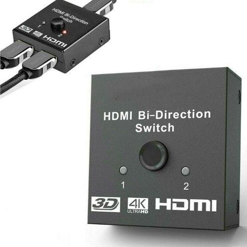 2 in 1 In Out UHD 4K Bi Direction HDMI 2.0 Switch Switcher Splitter Hub HDCP 3D