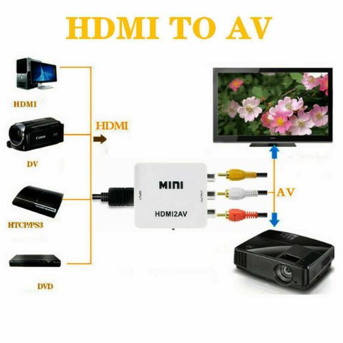 1080P HDMI To AV Adapter 3 RCA Converter Cable CVBS Composite Video Audio For TV