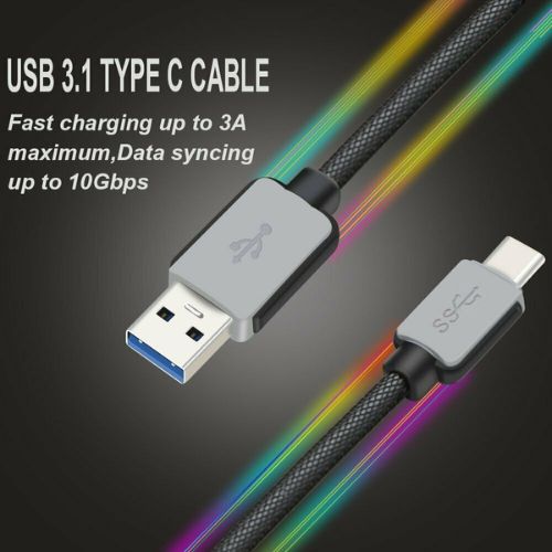 Braided USB Type-C Fast Charging Cable Cord Long For LG Samsung S9 Note 1m , 3m
