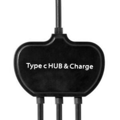 USB-C  OTG Cable Dual Ports USB Hub With Type-C Power Charging Port