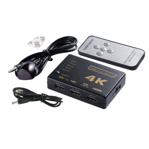 4K 1080P 5 Port HDMI HDTV Auto Switch Switcher Selector Splitter Hub iR Remote