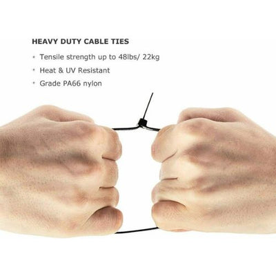 100 Pack Plastic Cable Ties Widened Adjustable Suitable Ultra Strong and Durable
