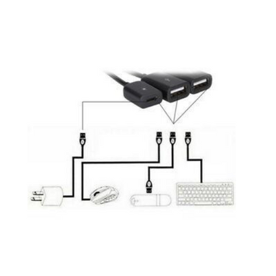 Micro USB OTG Hub Extension Adapter Charging Cable Android Phone Tablet 4 in 1