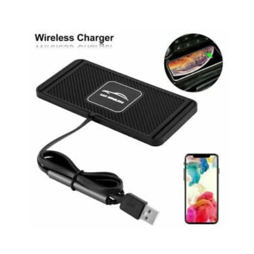 Qi Car Wireless Charger Pad Phone Fast Charging Mat Non-Slip for iPhone Samsung