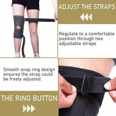 Adjustable Neoprene Knee Brace Fastener Patella Support Gym Black Relief Strap