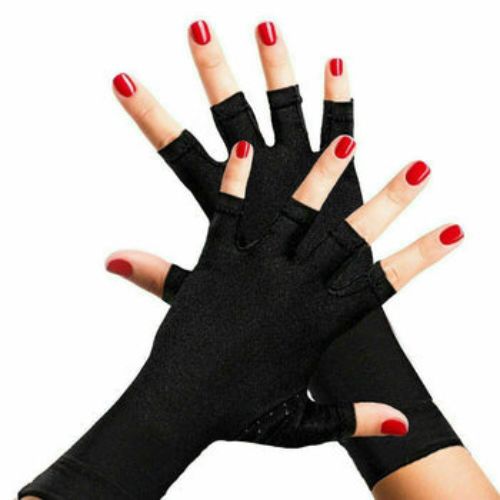 Anti Arthritis Compression Gloves Copper Fingerless Pain Relief Support